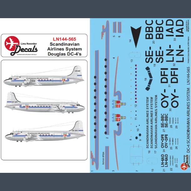Scandinavian Airlines System Douglas DC-4s