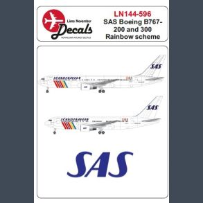 SAS Boeing B767-200 and 300 Rainbow Scheme