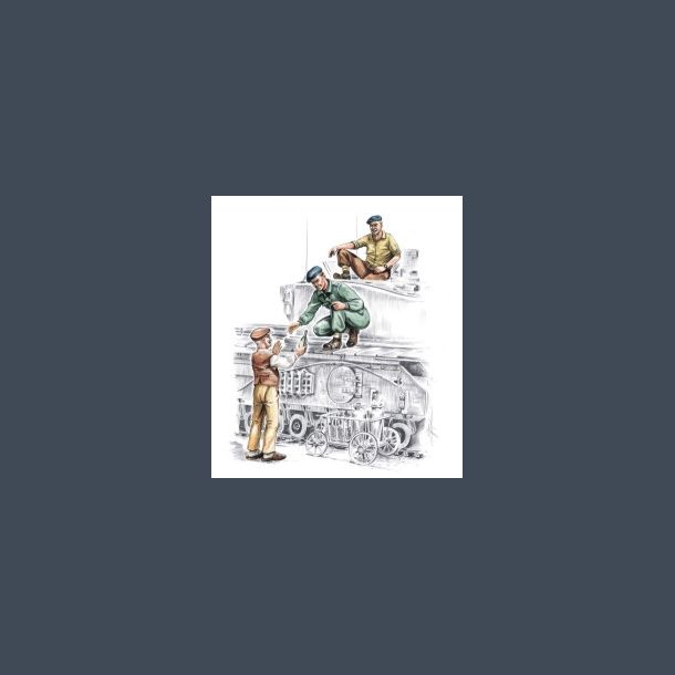 British tankers+civilian WW II - 3 figures.