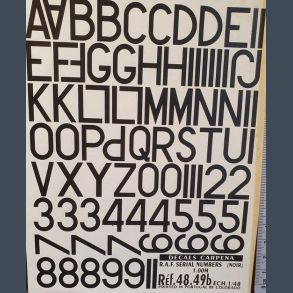 RAF SERIAL NUMBERS (BLACK) 0.75M/1.00M