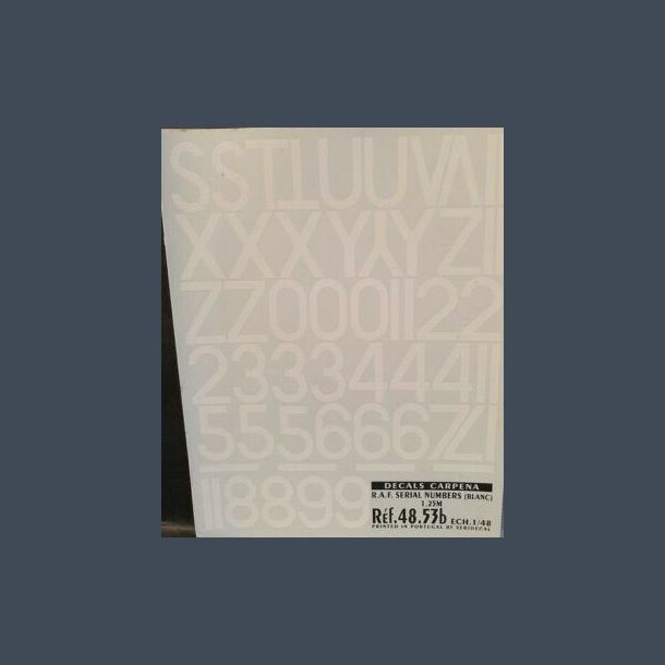 RAF SERIAL NUMBERS (White) 1.25M