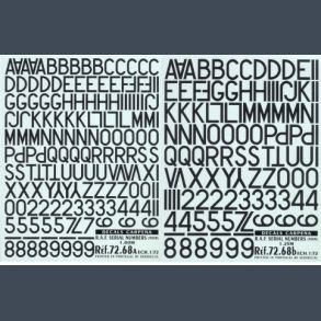 RAF SERIAL NUMBERS (BLACK) 1.00M/1.25M