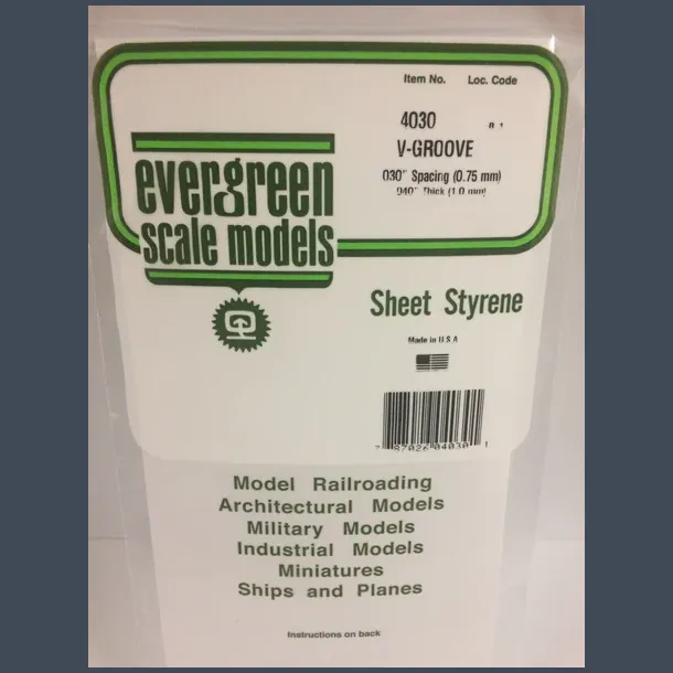 4030 - V-Groove .030" Spacing (0.75 mm) .040" Thick (1.0 mm)