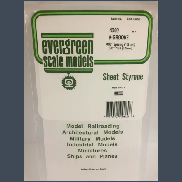 4060 - V- Groove .060" Spacing (1.5 mm) .040" Thick (1.0 mm)