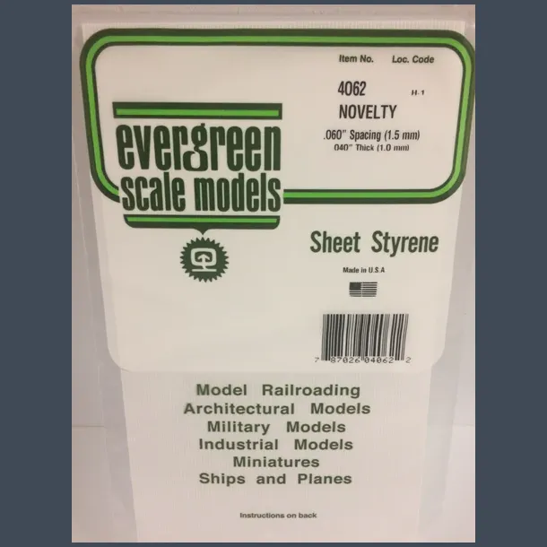 4062 - Novelty .060" Spacing (1.5 mm) .040" Thick (1.0 mm)