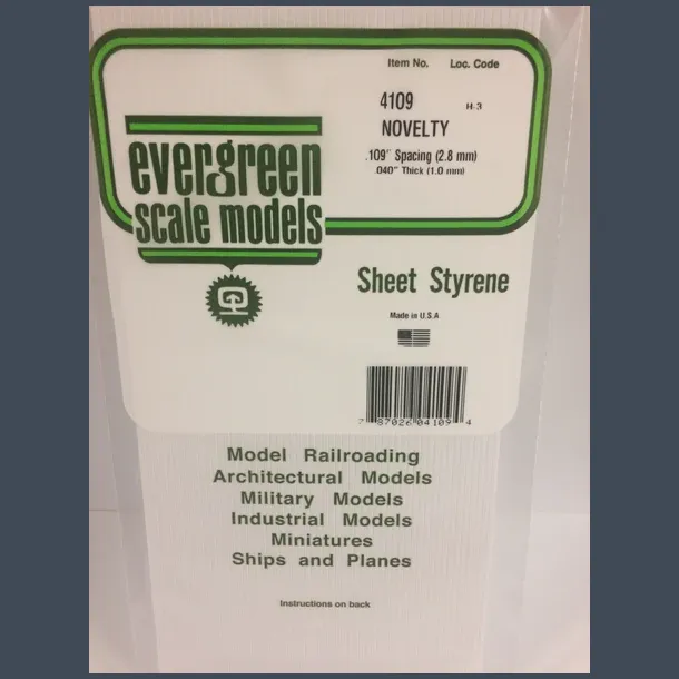 4109 - Novelty .109" Spacing (2.8 mm) .040" Thick (1.0 mm)