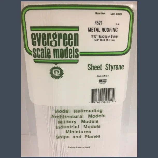 4521 - Metal Roofing 3/16" Spacing (4.8 mm) .040" Thick (1.0 mm)