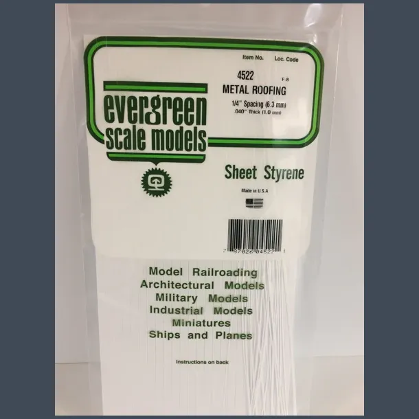 4522 - Metal Roofing 1/4" Spacing (6.3 mm) .040" Thick (1.0 mm)