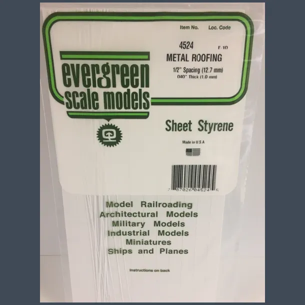 4524 - Metal Roofing 1/2" Spacing (12.7 mm9 .040" Thick (1.0 mm)