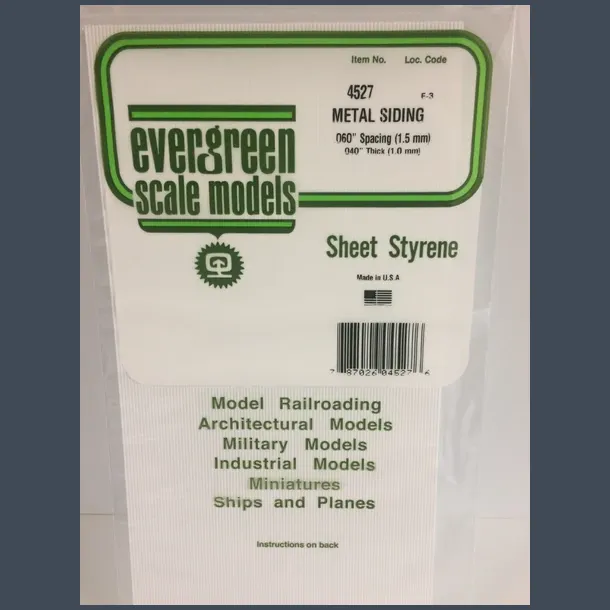 4527 - Metal Siding .060" Spacing (1.5 mm) .040" Thick (1.0 mm)
