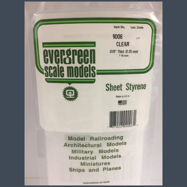 9006 - Clear .010" Thick (0.25 mm) 2 Sheets