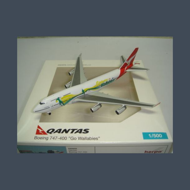 Qantas Boeing 747-400 &quot;Go Wallabies&quot; (Metal) 1:500