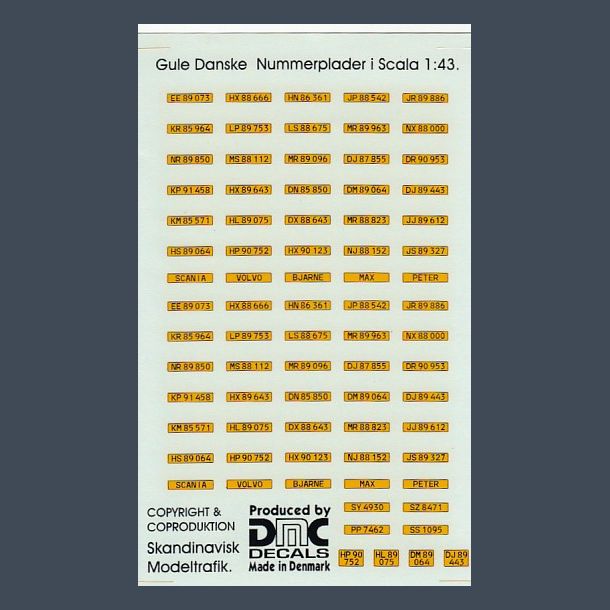 Gule danske nummerplader