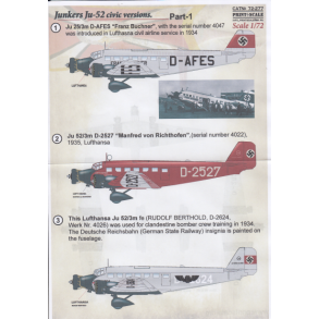 Junkers Ju-52 civic versions Part I