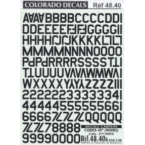 CODES 45 Numbers & Letters (Black) 0.60M/0.75M