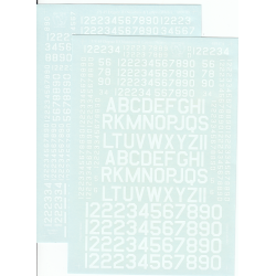 US 45 Degress ID Numbers &amp; Letters (White)