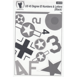 US 45 Degree ID numbers &amp; Letters (Black)
