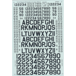 US 45 Degree ID numbers &amp; Letters (Black)