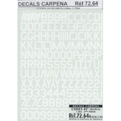 CODES 45 Numbers &amp; Letters (White) 1.00M/1.25M