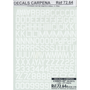 CODES 45 Numbers & Letters (White) 1.00M/1.25M