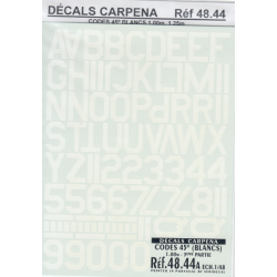 CODES 45 Numbers &amp; Letters (White) 1.00M/1.25M