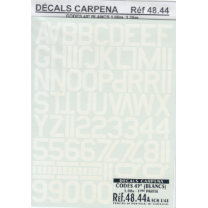 CODES 45 Numbers & Letters (White) 1.00M/1.25M