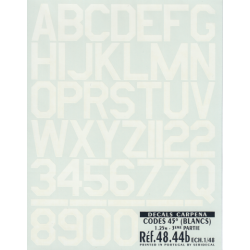 CODES 45 Numbers &amp; Letters (White) 1.00M/1.25M