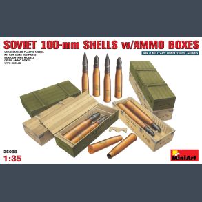 WWII - Soviet 100-mm Shells w/Ammo Boxes