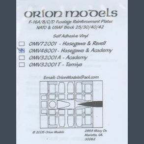 F-16A/B/C/D Fuselage Reinforcement Plates 