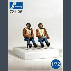 RAF pilots seated in a/c (WWII)