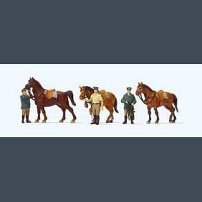 Standing German Policemen, horses
