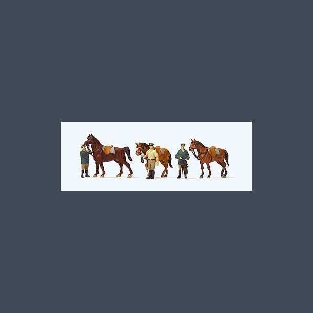 Standing German Policemen, horses