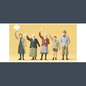 Civilians Waving at the roadside