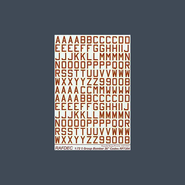 No.5 Group Lancasters - Mid 1944/45 36 inch, Red/Yellow Codes