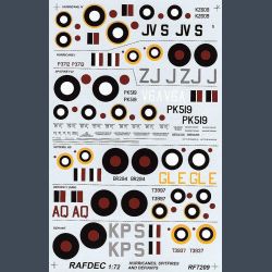 Hurricane / Spitfire / Defiant decals