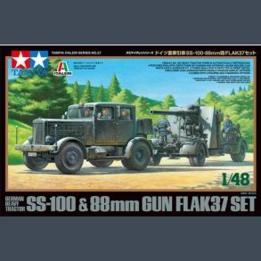 German Heavy Tractor SS-100 & 88mm GUN FLAK37 SET