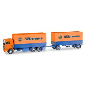 Tekno Deutrans LKW Modell Volvo F 10 Planen-Hngerzug 071321 Herpa Edition