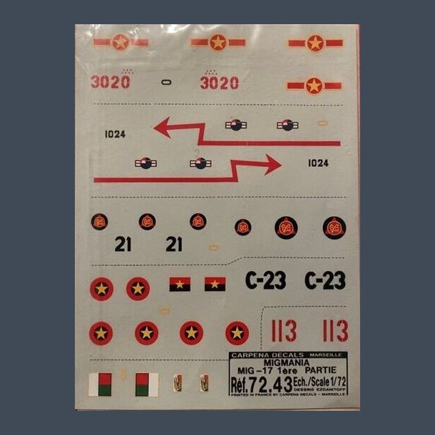 MIGMANIA MiG-17 DECALS